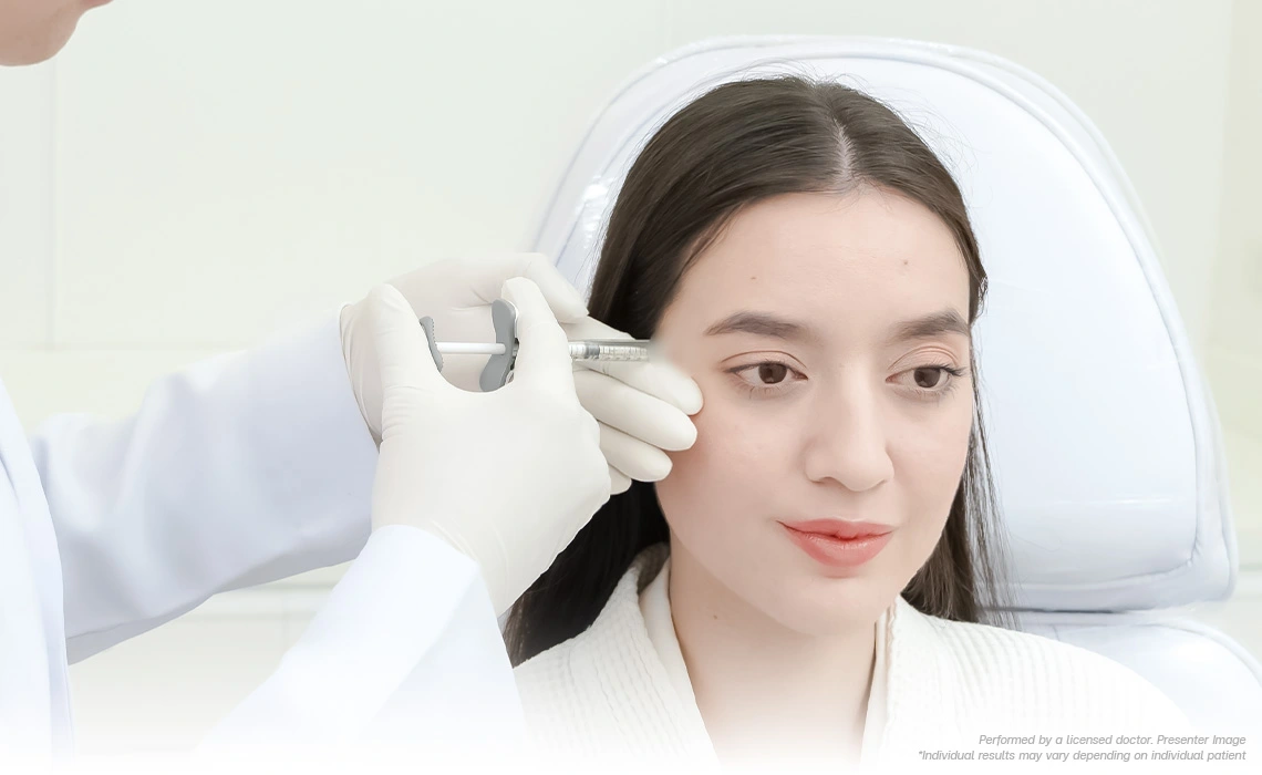ha-filler face lift treatment for midface and under eye volume balance in 30s