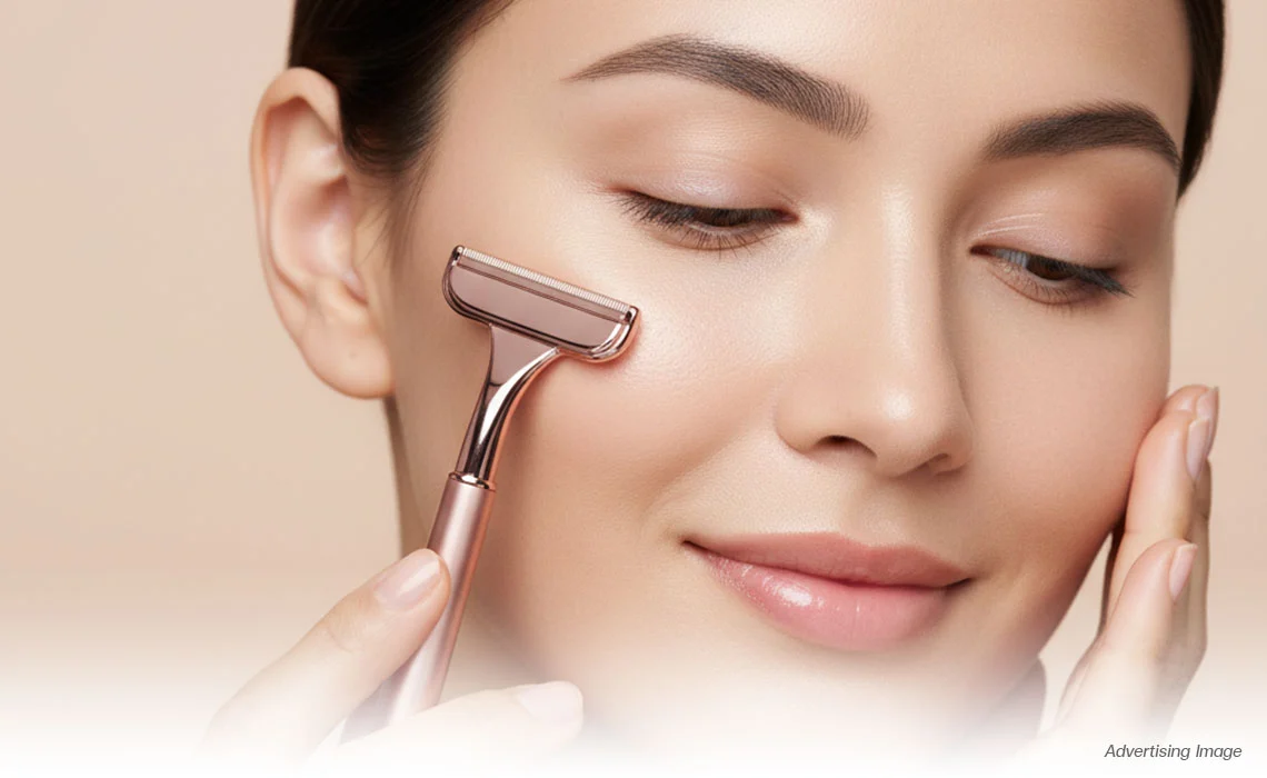 facial hair removal dermaplaning woman shaving face smooth skin bangkok laser hair removal hair removal thailand peach fuzz removal