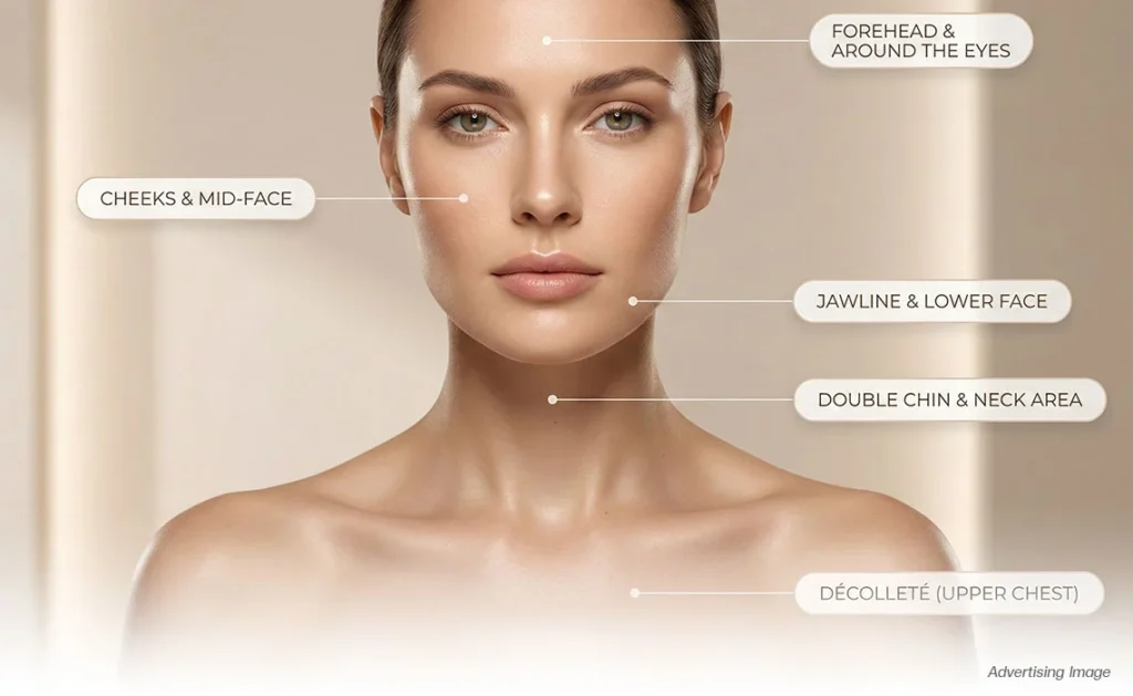 morpheus8 bangkok facial treatment areas morpheus8 program for cheeks jawline neck double chin forehead and decollete multi layer rf microneedling morpheus8 treatment for skin tightening and rejuvenation what is morpheus8 face