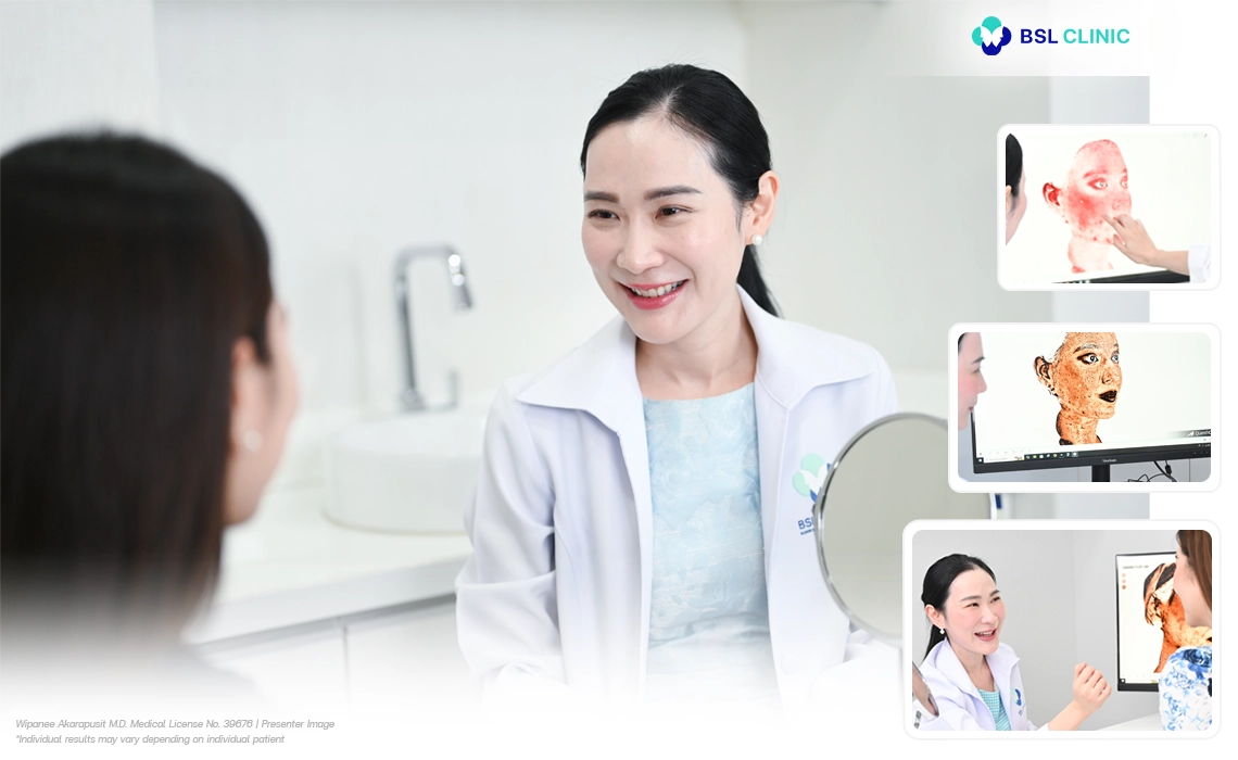 linear-z-hifu-non-surgical-facelift-consultation-at-bsl-clinic-bangkok-showing-3d-skin-analysis-and-personalised-treatment-planning-for-face-lifting-skin-tightening-and-fat-balance-explaining-what-is-linear-z-at-aesthetic-clinic-thailand