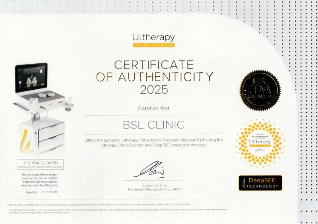 Certificate Ultherapy Prime